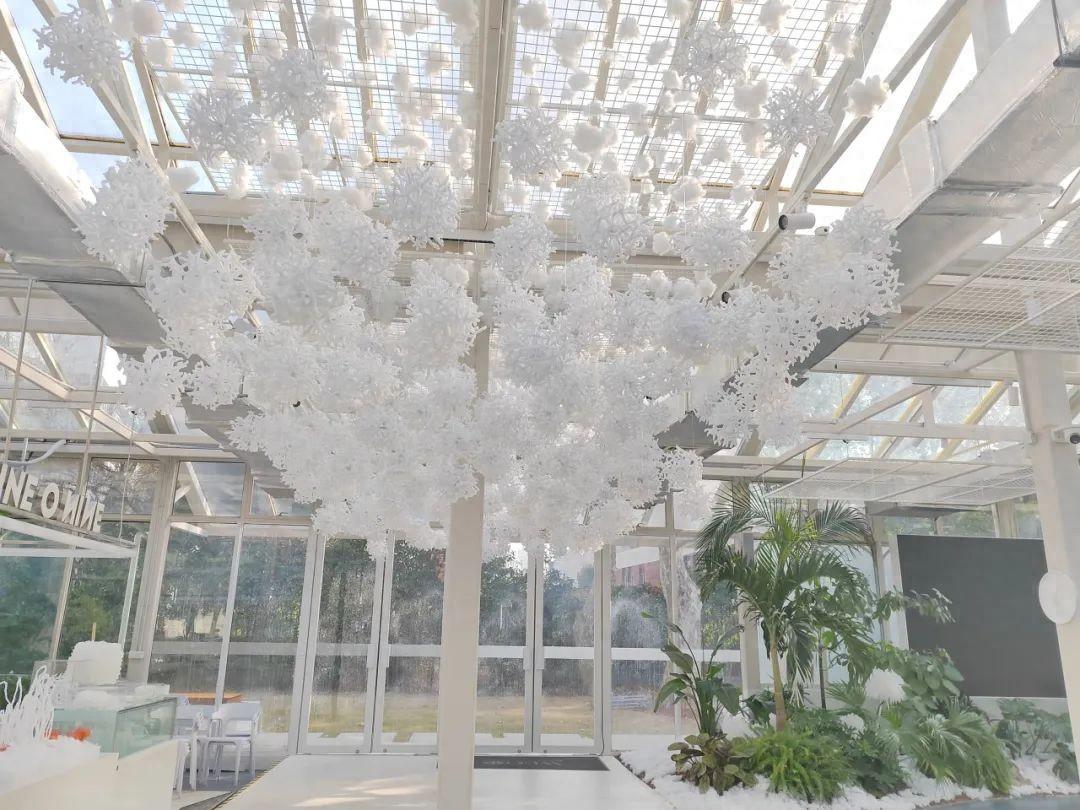 上海中山公園打造唯美“冰雪世界”,雪花藝術裝置點綴冬日浪漫