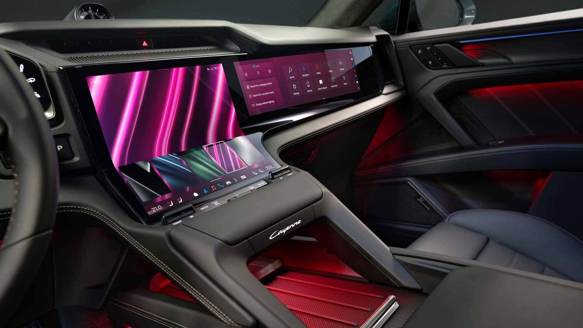 保時捷卡宴電動版內飾官圖曝光:中控曲面屏!?